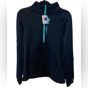 NWT Champion Black/Blue Zip-Up Pullover